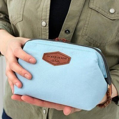 

Shouyou multi-functional fashion cotton cosmetic bag portable cute cotton wash bag steel frame cosmetic bag JD-SN-05 sky blue