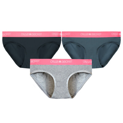 

Crab Secret 3 Pieces Panties Womens Cotton Womens Underwear Waist Sexy Breathable Triangle Panties Powder Waist 3 Pieces