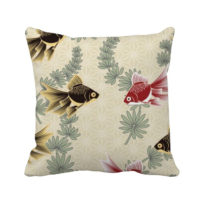 

Goldfish Water weeds Japan Square Throw Pillow Insert Cushion Cover Home Sofa Decor Gift