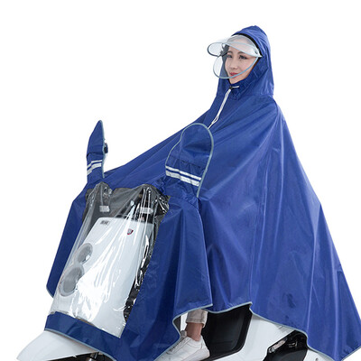 

Yuhang YUHANG outdoor riding adult electric battery motorcycle single raincoat men&women single poncho big hat with mask 4XL blue