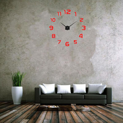 

3D Wall Clock Frameless Modern Mirror Metal Large Wall Stickers Clocks Wall Watches Room Home Decorations