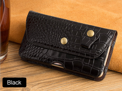 

Genuine Leather flip Case For iPhone 6 7 8 Plus X Crocidile Texture Hip Hanging package Phone Bags Wallet