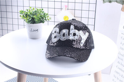 

New kids Cap Parenting Summer Girls Boys Hat Sequins Visor Sunscreen Baseball net Hat baby