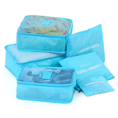 

Gagarin Traveling Bag Baggage Recycling Bag Traveling Clothing Storage Bag Underwear Storage Bag Washing Bag 6pcs Light Blue
