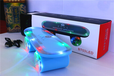 

New Idea With Lights Outdoor Scooter Wireless Bluetooth Audio Card Speakers BT03LED Subwoofer