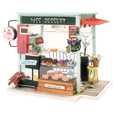 

If state children three-dimensional wooden puzzle DIY mini hut assembled handmade house model creative holiday gift floating day hidden DGM03