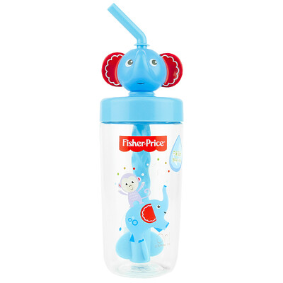 

United States Fisher baby sucker cup children 3D stereo stirring fun cup 420ML blue