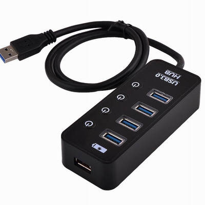 

huayuan портов USB 3.0 4 супер скорости концентратор USB + 1 порт зарядки с переходом (черный).