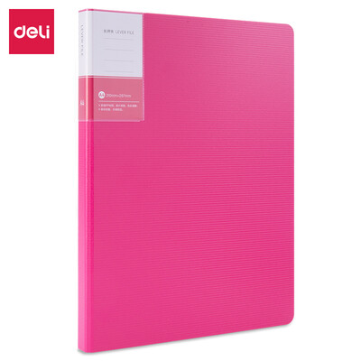 

Deli deli A4 color folder long clip office folder blush 5048