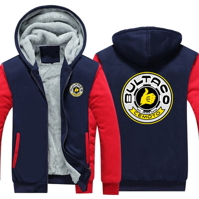 

2018 wholesale Mens Hoodie Bultaco Cemoto Pursang Printed Thicken Fleece Fashion Brand Jacket Tops Sportswear Jacket wool