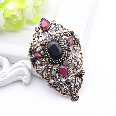 

старинные турецкие женщины цветок броши Pins старого золота цвет смолы broches брошь кулон двойной цели дамы этнических украшений