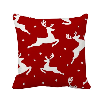 

Christmas Elk Red Festival Square Throw Pillow Insert Cushion Cover Home Sofa Decor Gift
