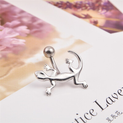 

Fashion Women Bellybutton Sexy Body Piercing Ombligo Jewelry Gecko Lizards Animal Anti Allergic Material Medical Needle Navel