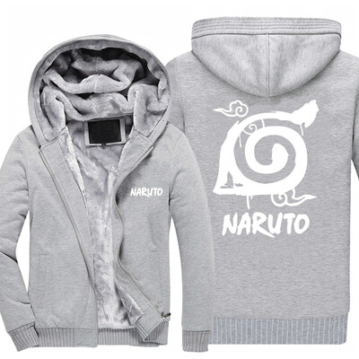 

2018 New Naruto Hoodie Anime Uchiha Sasuke Cosplay Coat Uzumaki Naruto Jacket Winter Men Thick Zipper Luminous Sweatshirts USA Siz