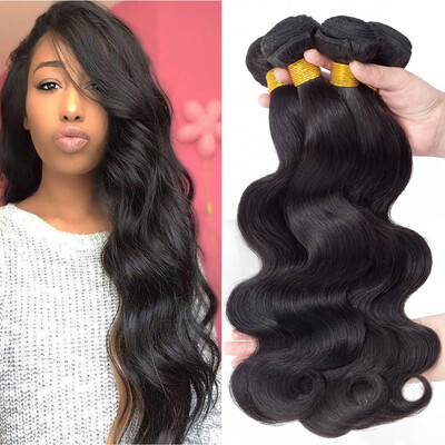 

Brazilian Virgin Hair Body Wave Bundles4 bundles Brazilian body wave Human Hair weave Bundles Natural Black