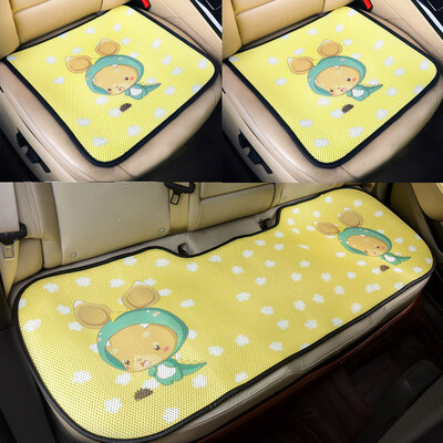 

Purple wind chime car seat three-piece summer 3D cartoon ice silk single piece without backrest car seat four seasons universal car mat non-slip office seat cushion KT 3 piece set dinosaur rat