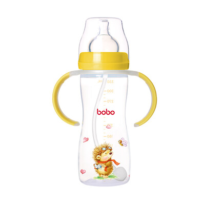 

Le Bao bobo PP wide caliber bottle straw with handle 330ml yellow newborn