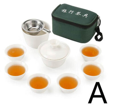 

11pcs Set Chinese Travel Kung Fu Tea Set Ceramic Portable Teacup Porcelain Service Gaiwan Tea Cups Mug of Tea Ceremony Teapot