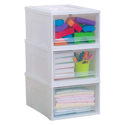 

Alice IRIS closed container green plastic storage drawer storage box BC450 transparent white 3545235cm 3 Pack