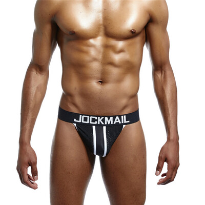 

JOCKMAIL Mens Thong Super Sexy Double Thong Mesh Breathable Sexy Underwear GAY