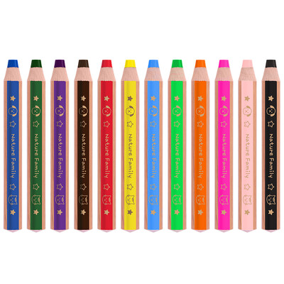 

Deli deli 12 color 13mm thick rod student triangle color pencil color lead set 6597