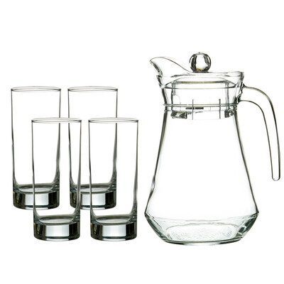

Jingdong supermarket] green apple glass cup cold kettle cold water bottle 5 sets EH1002-1-ES1004 / L5