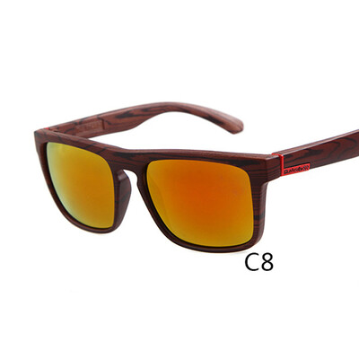 

FEIDU New QUIK Outdoor Sport Square Sunglasses Men Holbrook Imitated Wood Frame Sun Glasses For Men Driving Oculos Gafas De Sol