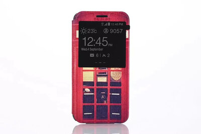 

MITI-Samsung Galaxy S6 Case View Slim Leather Flip Pouch Bracket Back Cover