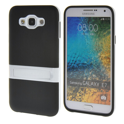 

MOONCASE Galsxy Е7 Дело Желе Цвет силиконовый гель ТПУ Тонкий с подставкой обложка чехол для Samsung Galsxy E7 Черный