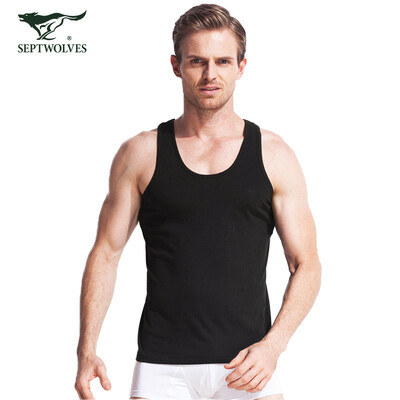 

Seven wolves SEPTWOLVES vest male men&39s vest cotton summer hurdles solid sweater 4070 black M