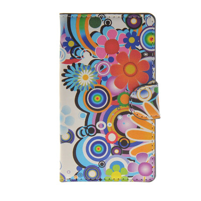 

MOONCASE Flower style Leather Side Flip Wallet Card Slot Stand Pouch ЧЕХОЛ ДЛЯ Microsoft Lumia 435