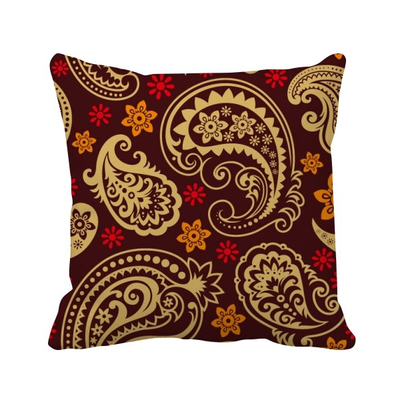 

Printing Repeat Cloth Brown Colorful Art Square Throw Pillow Insert Cushion Cover Home Sofa Decor Gift