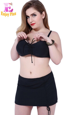 

3XL 4XL 5XL plus size chest 100-124cm new summer women bikini 2018 big size brazilian push up sexy swimwear skirt swimsuit lady