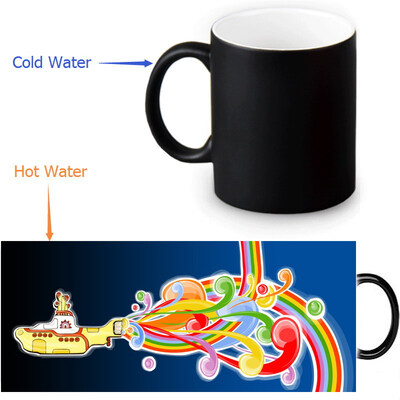 

The Beatles Yellow Submarine 350ml/12oz Heat Reveal Mug Color Change Coffee Cup Sensitive Morphing Mugs Magic Mug Milk Tea Cups