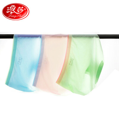 

Langsha panties female no trace ice silk breathable shorts thin section of cotton one-piece ladies hit color sexy briefs 3 white skin color shrimp red 165 L