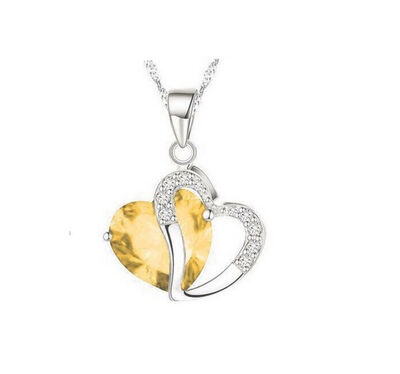 

Мода женщин Сердце Кристалл Rhinestone Серебряная цепь ожерелье Дешевые