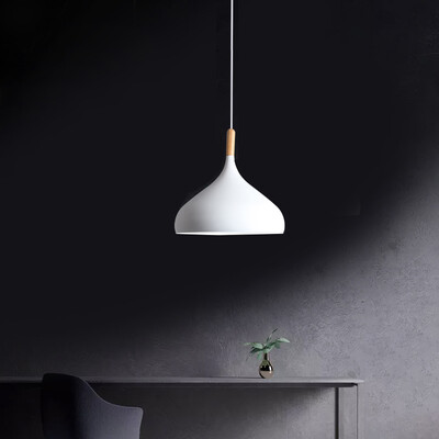 

HD Restaurant Chandelier Study Bar Bar Creative Single Head Chandelier Nordic Style White