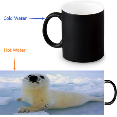 

Harp Seal 350ml12oz Heat Reveal Mug Color Change Coffee Cup Sensitive Morphing Mugs Magic Mug Milk Tea Cups