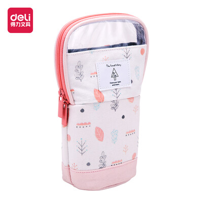 

Deli deli small fresh student pencil bag multi-function pencil case pencil storage box cherry powder 66791