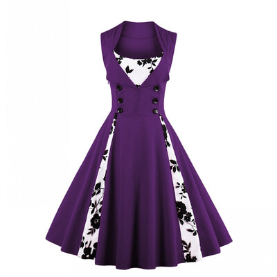 

S-5XL Для женщин халат Булавки платье ретро 2018 Винтаж 50 s 60 s рокабилли Print swing летние женские Платья