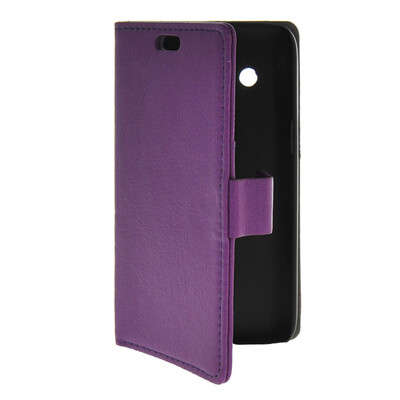 

MOONCASE Slim Leather Flip Wallet Card Pouch with Kickstand Shell Back ЧЕХОЛ ДЛЯ Samsung Galaxy Core 4G G3518 Purple