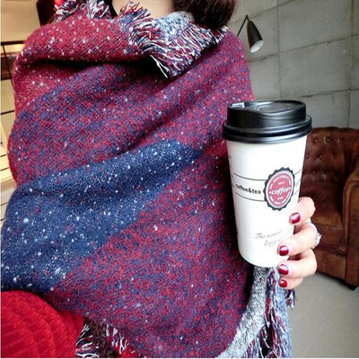 

2018 autumn&winter men&women wear wool plaid scarf lady cashmere scarf wide plaid long shawl wrap blanket warm mat crashed