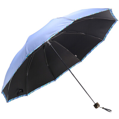 

Paradise umbrella to increase reinforcement hitting cloth black plastic colorful grid side 30 business umbrella blue ash 31849ELCJ
