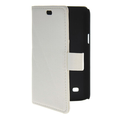 

MOONCASE Slim Leather Flip Wallet Card Pouch with Kickstand Shell Back ЧЕХОЛ ДЛЯ Samsung Galaxy Core Lite 4G G3586V White