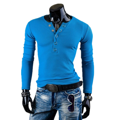 

Zogaa New Mens T-shirt Long Sleeve V-neck Slim
