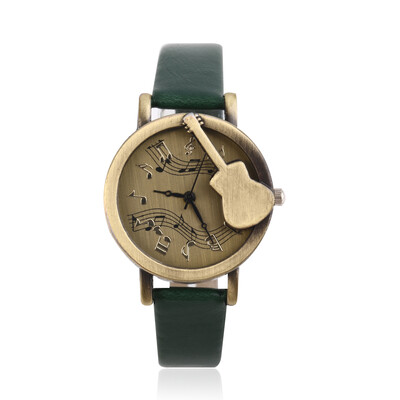 

Vintage Unique Design Guitar Analog Quartz Watch PU Leather Retro Gift