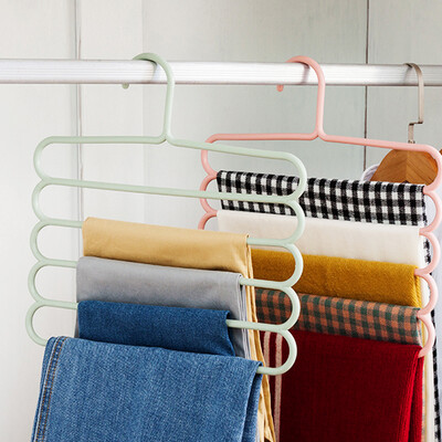 

5 Tier Iron Racks  Shape Trousers Hanger Clothing Wardrobe Storage Organization Drying Hanger 1PC