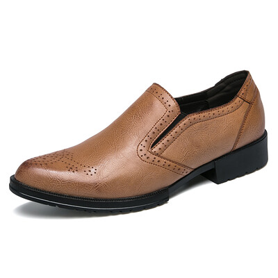 

DJSUNNYMIX 2018 Business Mens Basic Flat Shoes Leather Gentle Wedding Dress Shoes Formal Wearing Shoes British Men Casual shoes