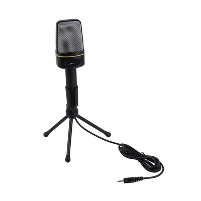 

3.5mm Wired Studio Capacitive Plug and Play Microphone SF-920 For Computer Gray &black