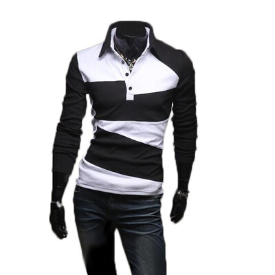

Zogaa Men's Polo Shirt Contrast Color Fashion Slim Korean